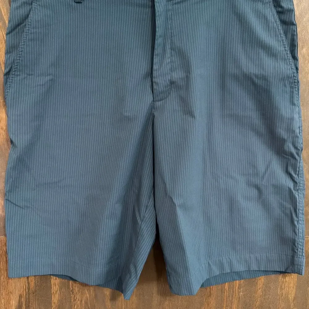 Nike Golf Mens Shorts Blue White Pinstripe Dri-Fit Golf Athletic Stretch 36